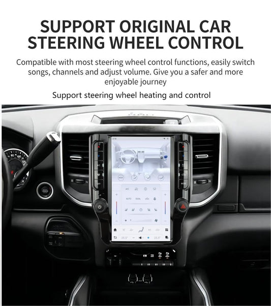12.1" Tesla Style Car Navigation Radio for Dodge RAM with CarPlay GPS