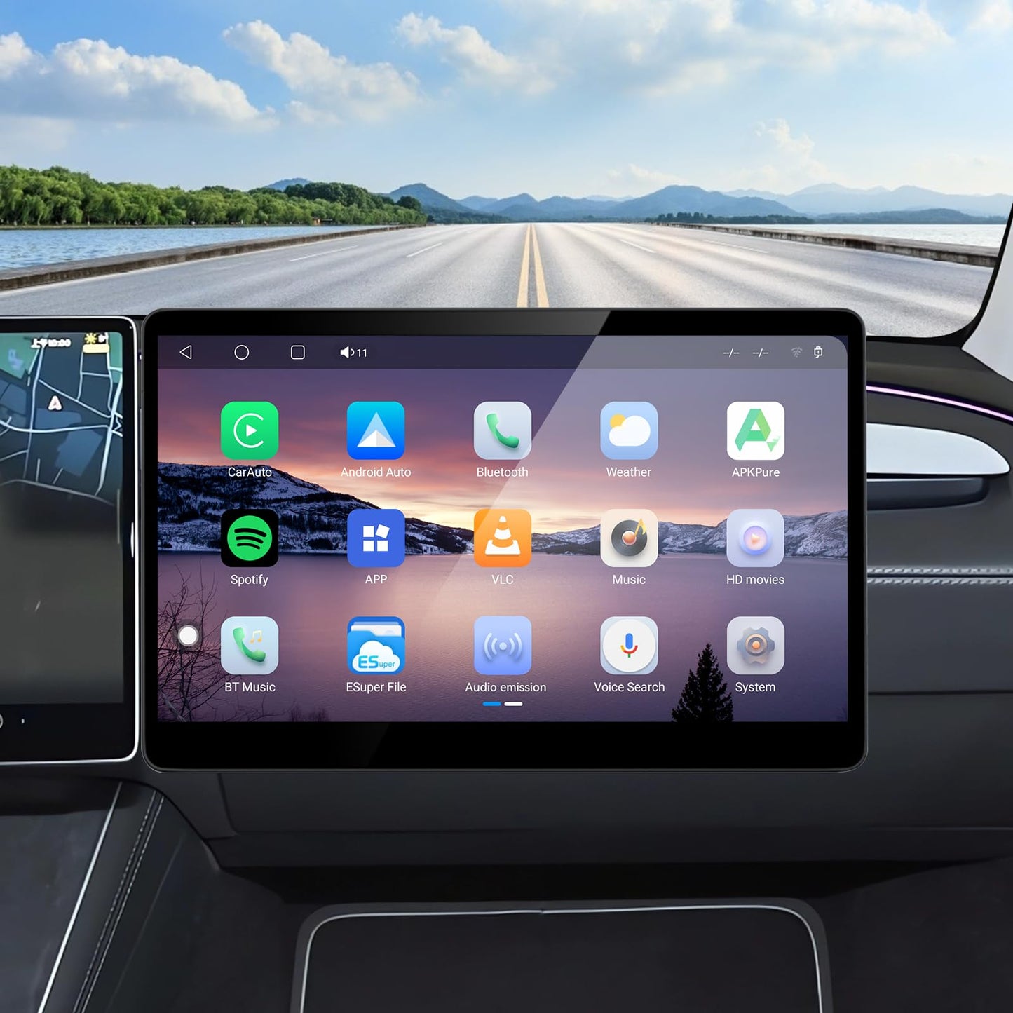 15.6" Android Co-Pilot Screen for Tesla Model 3 & Model Y with CarPlay