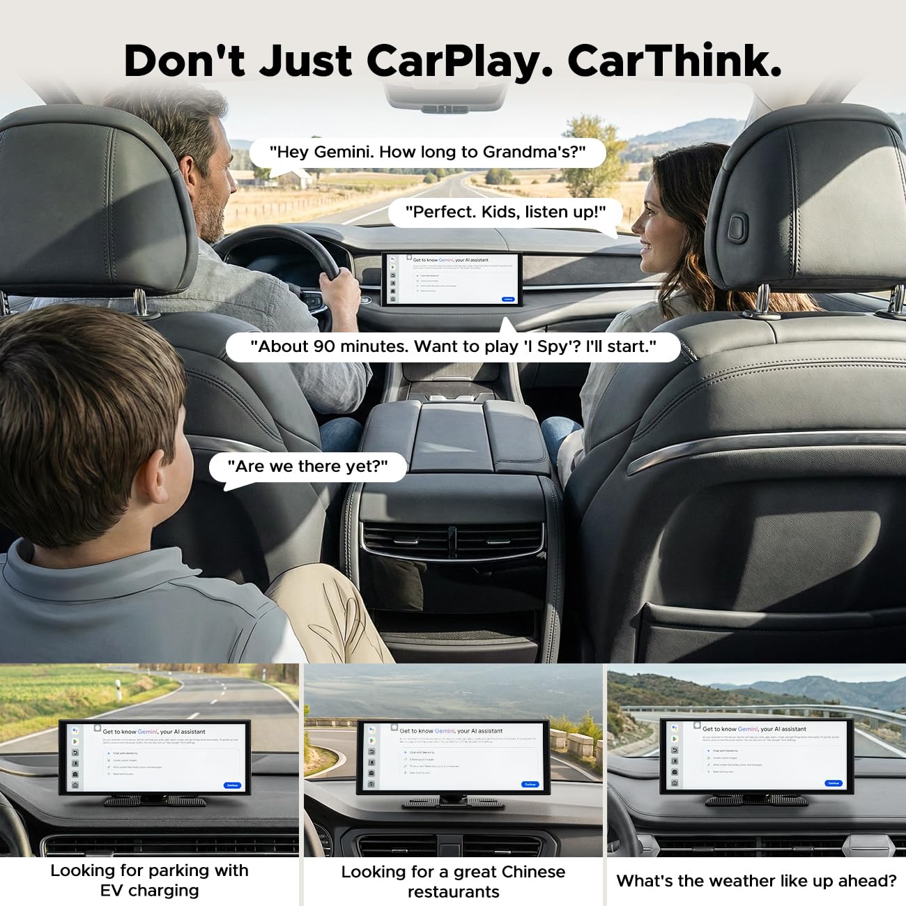 11" AI CarPlay Screen with Google Play GPS Android Auto & DVR Camera