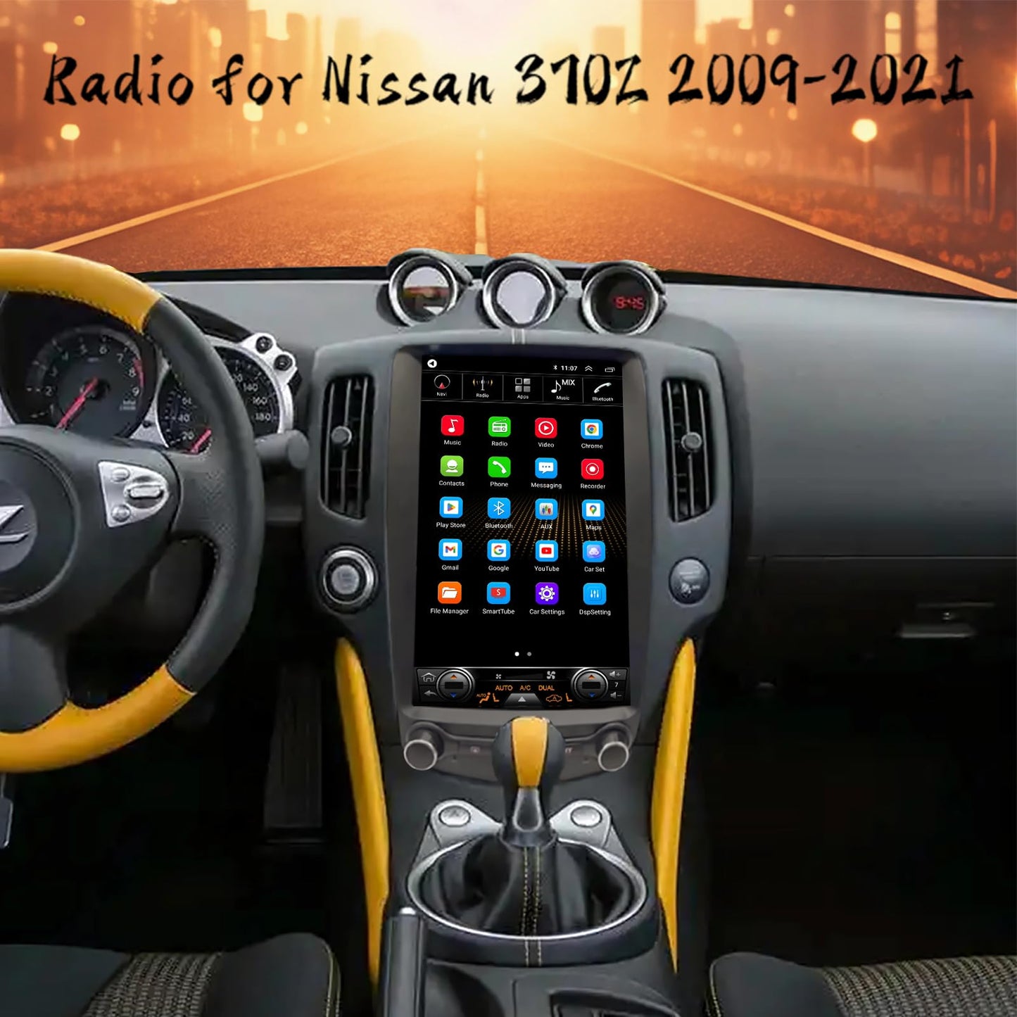 Android 14 Tesla Style Car Stereo for Nissan 370Z with 13.8" Touchscreen