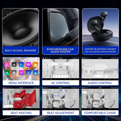 8.7" Rear Seat Display for Tesla Model Y & Model 3 with CarPlay Control